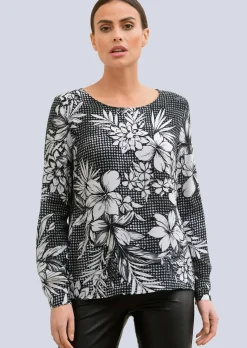 Bluse im Hahnentrittdessin