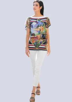 Bluse in Tuchdruckoptik