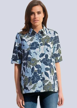 Bluse mit floralem Dessin