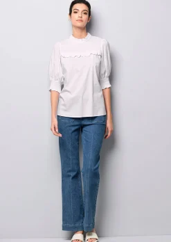 Bluse mit gesmoktem Ärmel