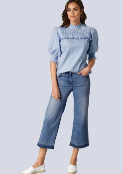Bluse mit gesmoktem Ärmel