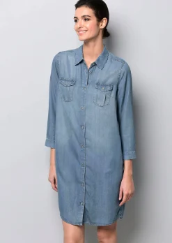 Hemdblusenkleid in Jeansoptik aus trageangenehmer Lyocellware