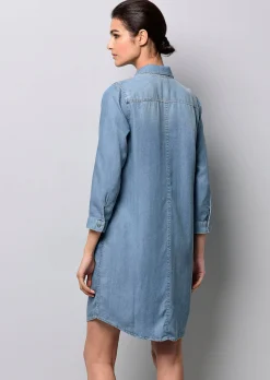 Hemdblusenkleid in Jeansoptik aus trageangenehmer Lyocellware