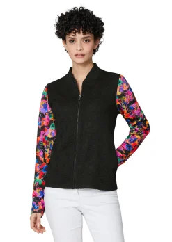 Jacke mit floralen Trend-Ärmeln