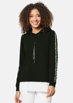 Kapuzensweatshirt mit Dekoband an den Ärmeln