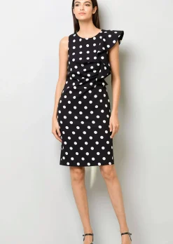 Kleid mit einseitigem Volant