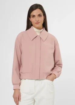 Kurz-Blouson mit Reißverschluss und Strickbündchen.