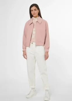 Kurz-Blouson mit Reißverschluss und Strickbündchen.