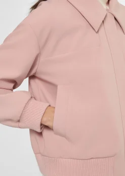 Kurz-Blouson mit Reißverschluss und Strickbündchen.