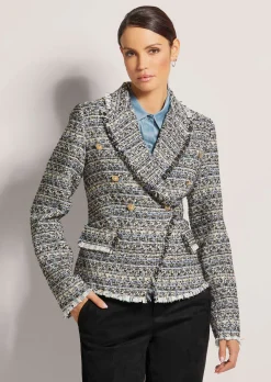 Kurzer Tweed-Blazer mit Fransen
