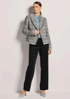 Kurzer Tweed-Blazer mit Fransen