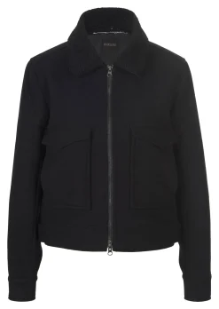 Kurzjacke mit abnehmbarem Webpelzkragen