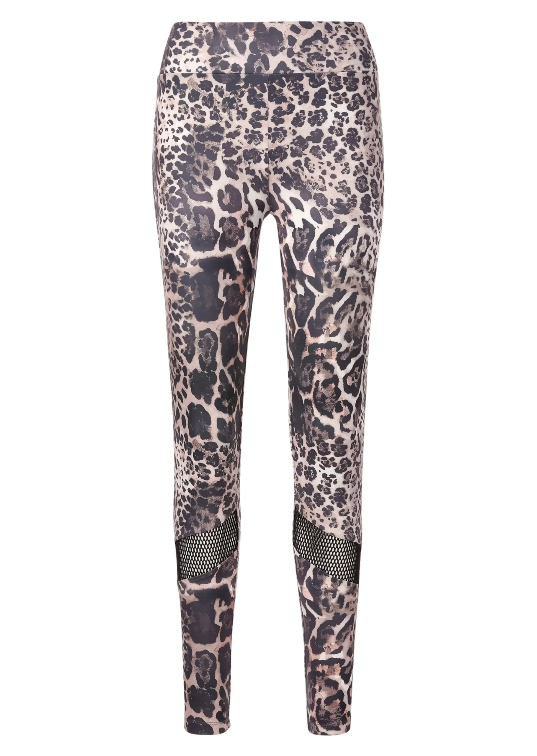 Leggings mit Leo-Print und Mesheinsätzen