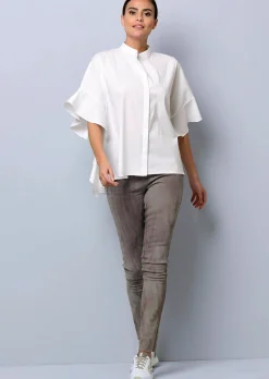 Oversizedbluse mit großem Volantärmel