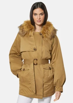 Parka mit Kapuze und abnehmbarem Fake-Fur