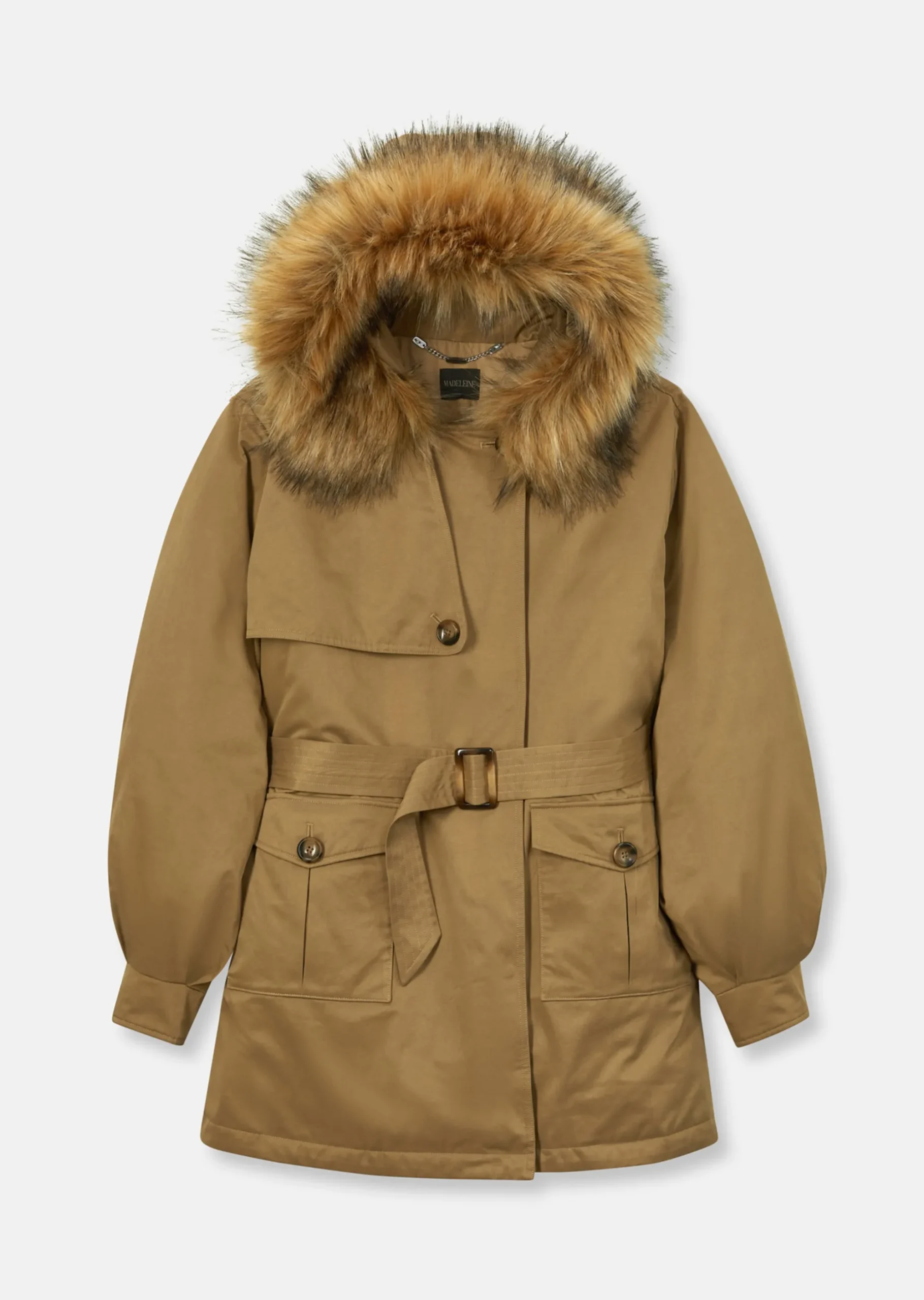 Parka mit Kapuze und abnehmbarem Fake-Fur