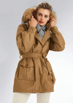 Parka mit Kapuze und abnehmbarem Fake-Fur