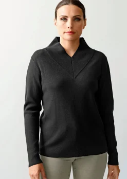Pullover mit breitem V-Ausschnitt