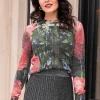 Pullover mit floralem Dessin