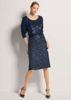 Schlanker Pencil-Skirt mit Wendepailletten