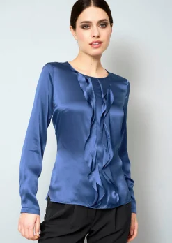 Seidenbluse mit Volants