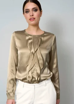 Seidenbluse mit Volants