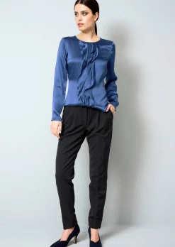 Seidenbluse mit Volants