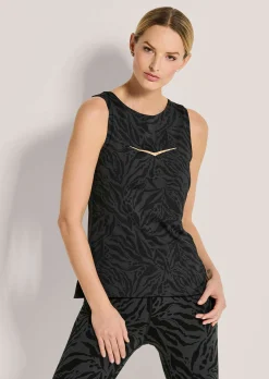 Sport-Top mit dezentem Ton-in-Ton Print