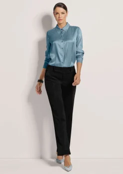 Stretch-Hose im Veloursleder-Look