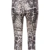 Verkürzte Tights mit Leo-Print