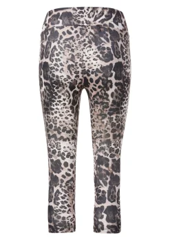 Verkürzte Tights mit Leo-Print