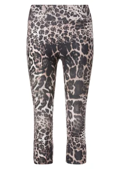 Verkürzte Tights mit Leo-Print