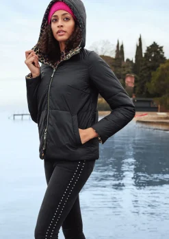 Wattierte Wendejacke mit Kapuze
